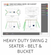 Heavy Duty Swing 2 Seater - Belt & Bucket Thumb