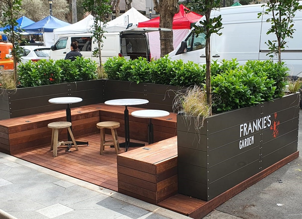 AbilityBox Planter Parklet dining pod 2022 modular build completed in Double Bay